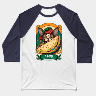 Taco Cattaco Tacocat Cinco De Mayo Funny Floral Cat Lover Mexican Fiesta Baseball T-Shirt